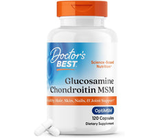 Doctor's Best Glucosamine Chondroitin Msm with OptiMSM Capsules, Supports Healthy Joint Structure, Function & Comfort, Non-GMO, Gluten Free, Soy Free, 120 Count (Pack of 1)