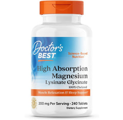 Doctor's Best - High Absorption 100% Chelated Magnesium 120 Tablets