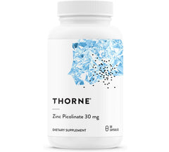 Thorne Zinc Picolinate 30 mg - Well-Absorbed Zinc Supplement for Growth and Immune Function - 60 Capsules