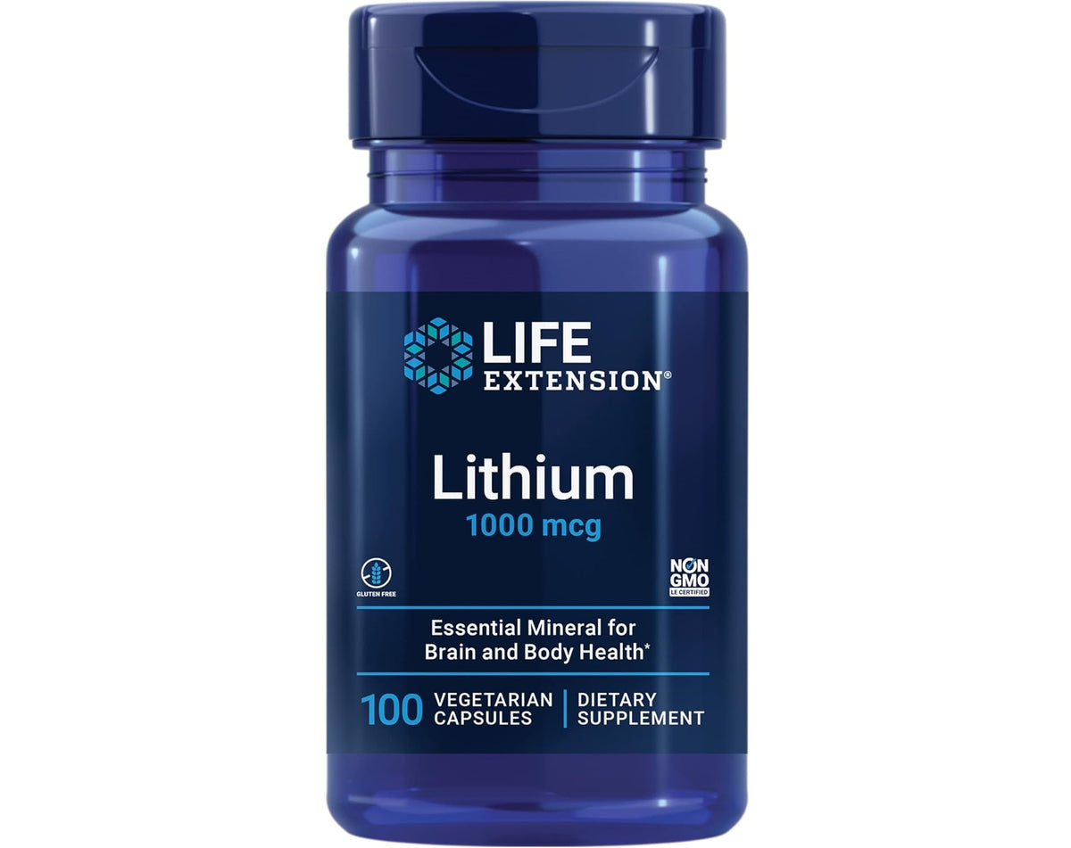 Life Extension Lithium 1000 mcg - for Brain Health, Anti-Aging & Longevity - Memory & Cognition, Mood Support Supplement -Once Daily - Gluten-Free,...