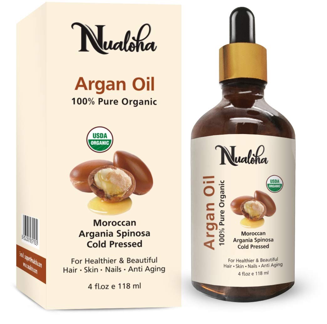 Organic Argan Oil for Hair Growth, Skin & Anti-Aging - 100% Pure Cold Pressed Moroccan Oil, 118ml