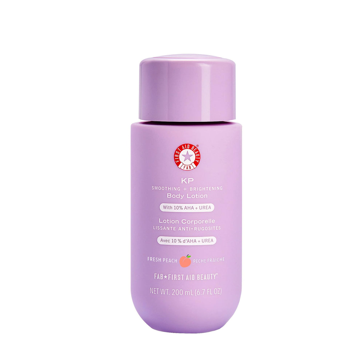 First Aid Beauty KP Smoothing Lotion - 10% AHA, Exfoliating & Moisturizing, Bump Reduction, Peach Scent, 189.9 g