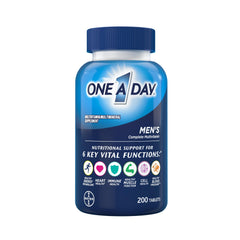 One A Day Men’s Multivitamin, Gluten-Free Supplement with Vitamins A, C, D, E, Zinc, B12, Calcium & More – 200 Count