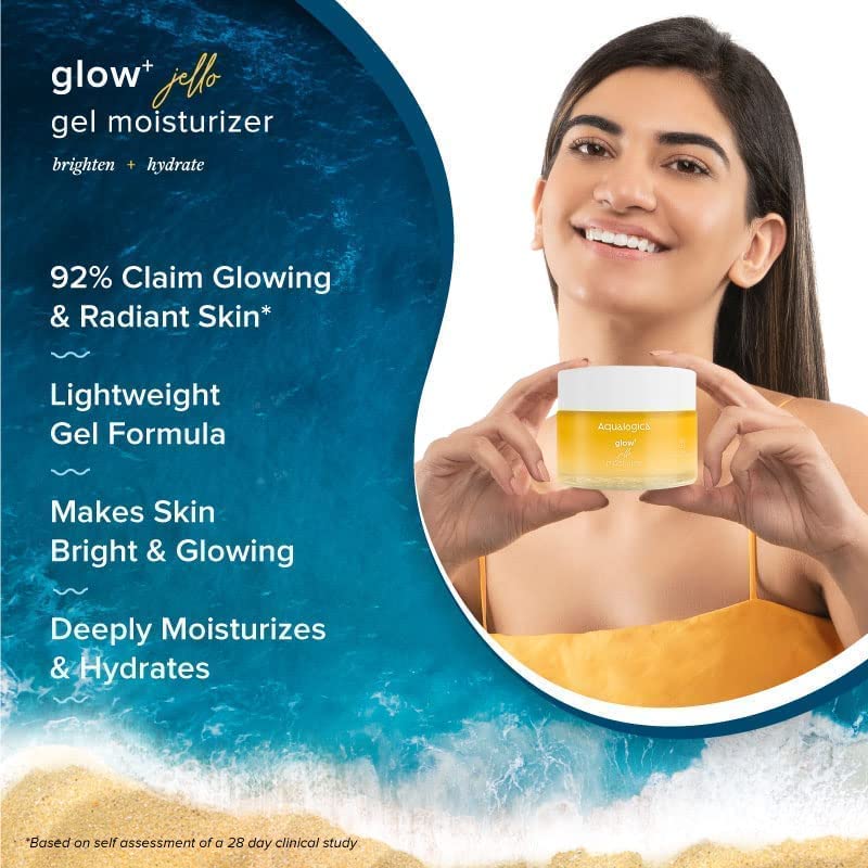 Aqualogica Glow+ Jello Moisturiser – Vitamin C, Papaya & Hyaluronic Acid Hydrating Gel 50g