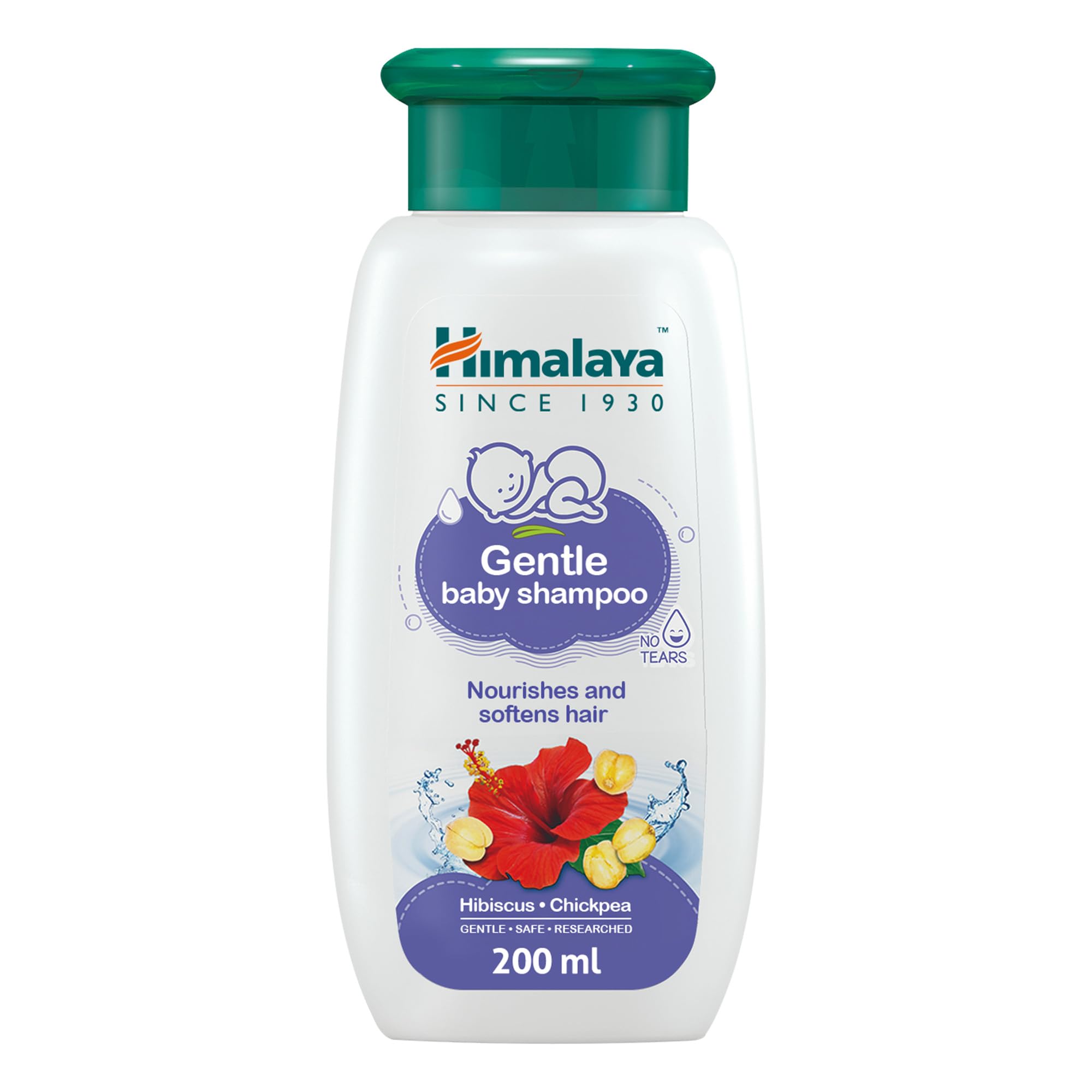 Himalaya Gentle Baby Shampoo - No-Tears Formula with Hibiscus & Chickpeas - 94.4% Natural, Dermatologically Tested