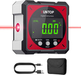 USB Digital Angle Finder with Electronic Laser - 4-Side Magnetic Inclinometer for Woodworking