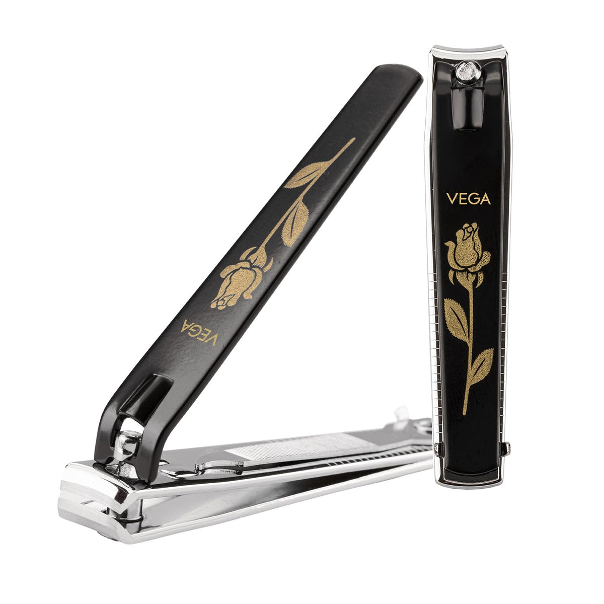 Vega Large Nail Clipper - Durable Black Tool for Precise Manicure & Pedicure