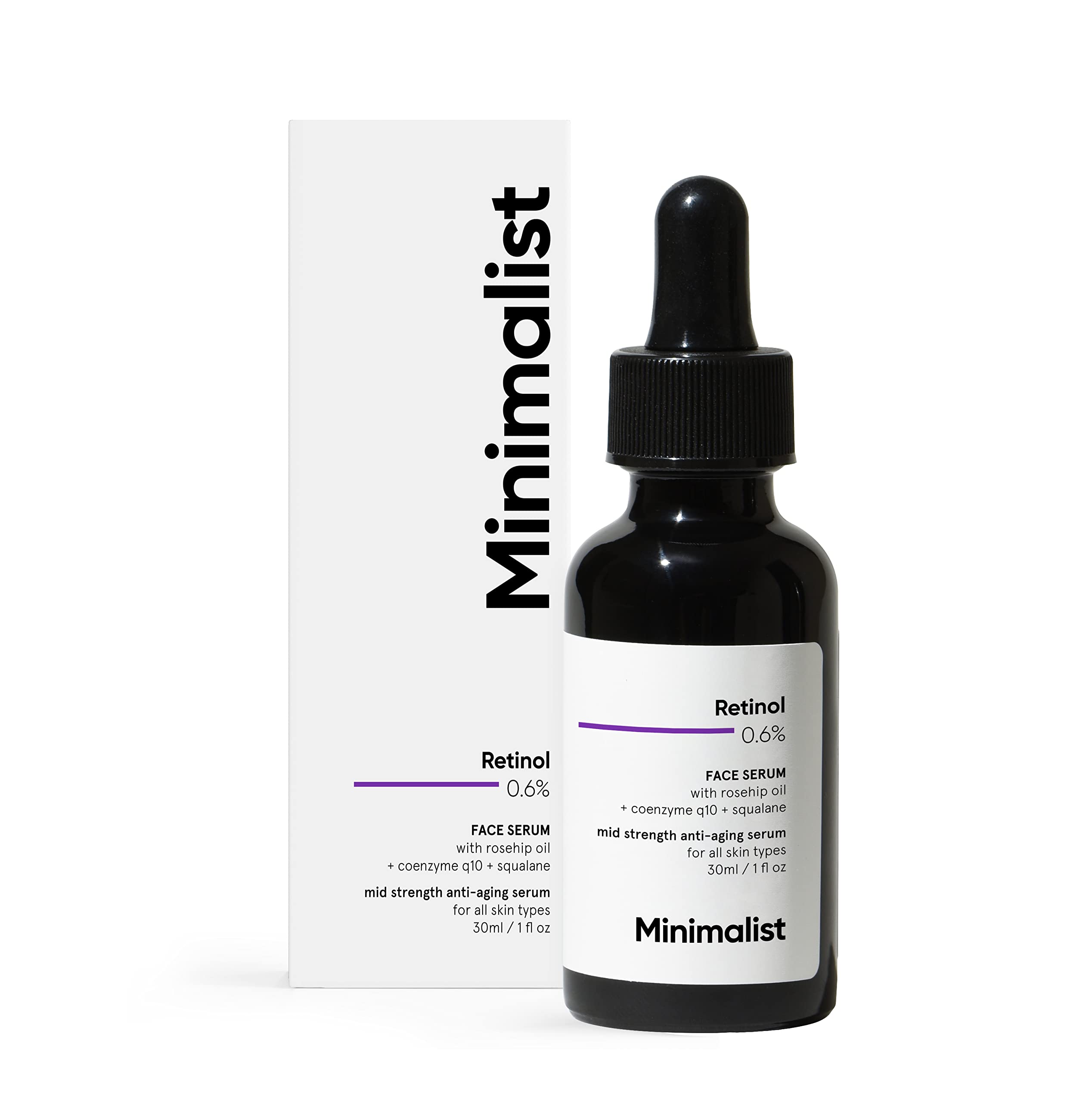 Minimalist Retinol 0.6% Anti-Aging Face Serum - Reduces Fine Lines & Wrinkles 30ml