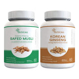 Herbal Max Safed Musli Extract 800mg 60 Capsule Combo with Ginseng