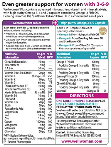 Wellwoman Plus Omega 3-6-9 - 56 Tablets & Capsules for Women's Health