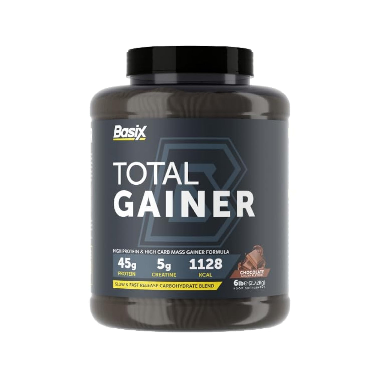 Basix Total Gainer Choco Chunk 6 lb Tub - Mass Gainer Protein Powder
