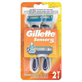Gillette Sensor 5 Men's Disposable Razors - 2 Count