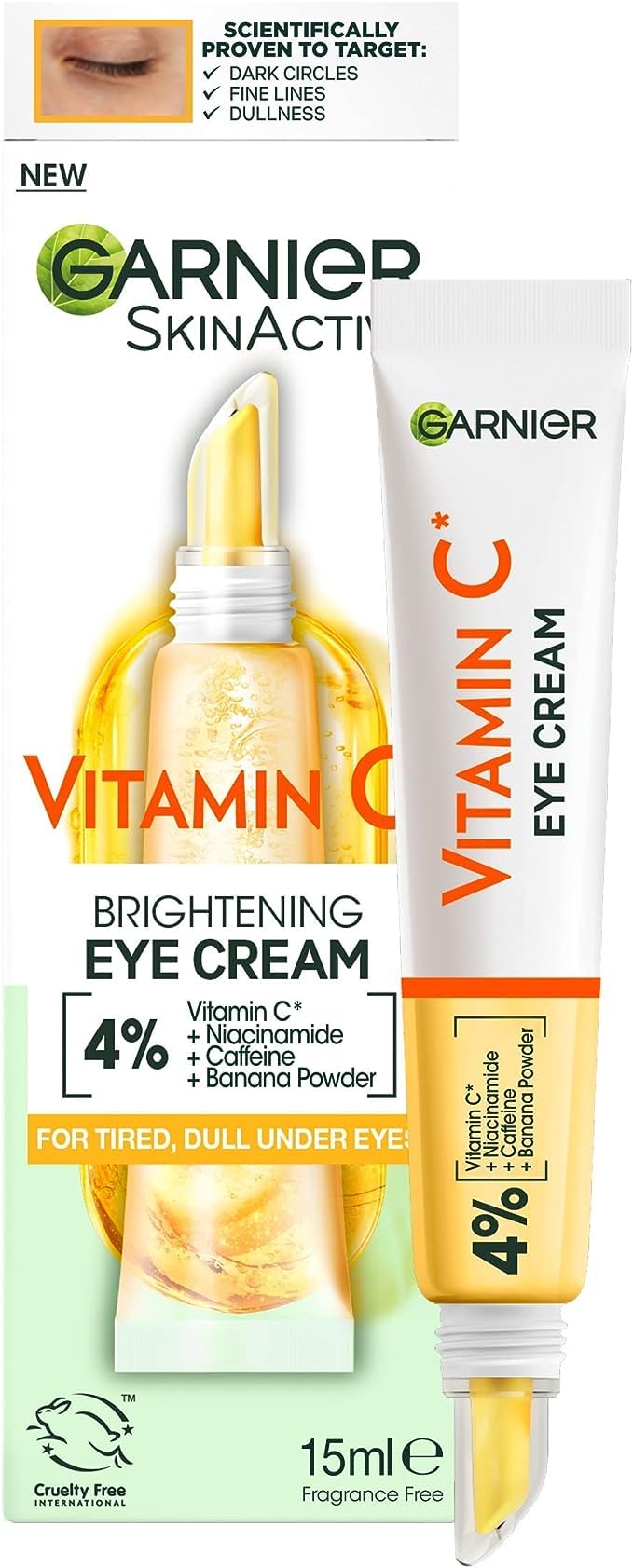 Garnier Eye Cream with 4% Vitamin C - Whitening, Dark Circle Brightener