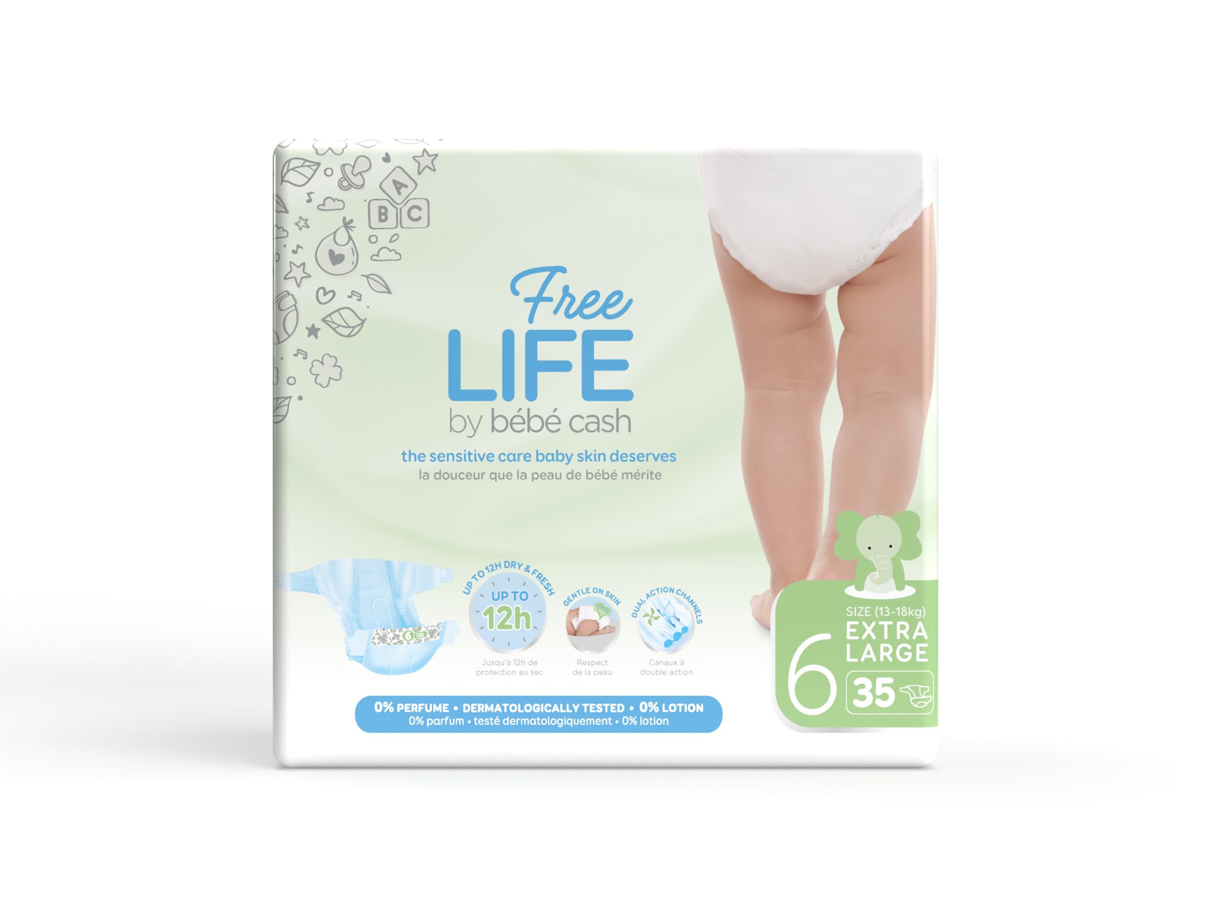 Premium Baby Nappies Size 6 for 18kg+ Babies | 35 Pack