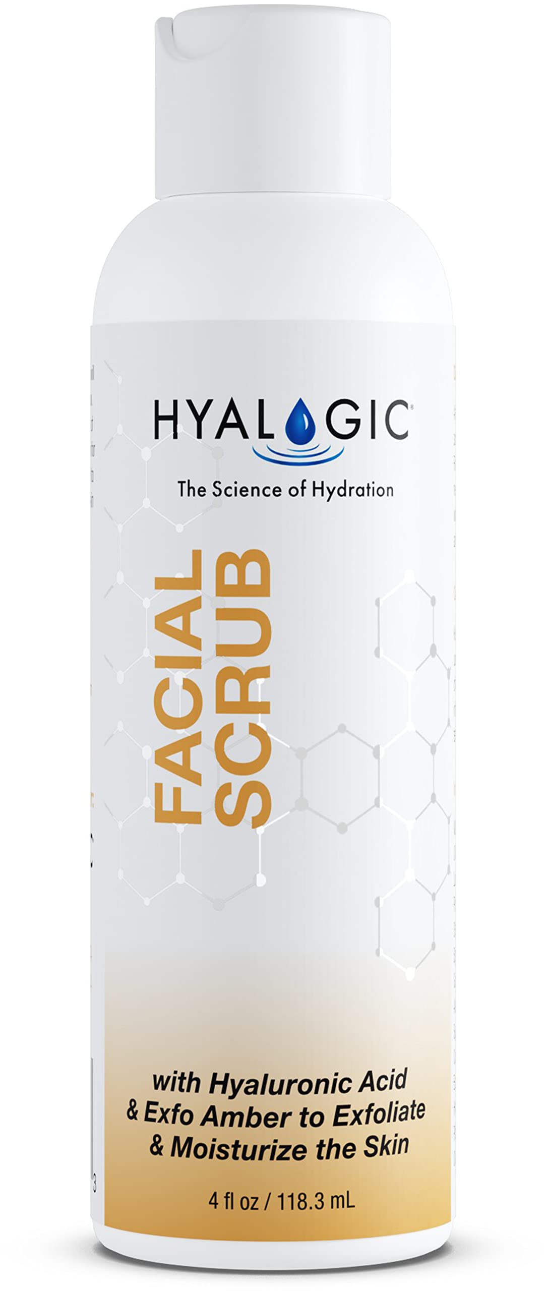 Hyalogic Spa Exfoliating Facial Scrub Cleanser with HA, Amber & Peppermint - 4.58 oz