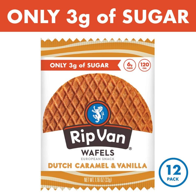 Rip Van Low Sugar Dutch Caramel & Vanilla Wafers (12 Pack)