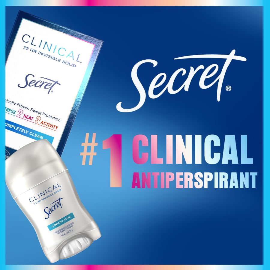 Secret Clinical Strength Women's Antiperspirant Deodorant, Unscented, 1.6 oz (3-Pack)
