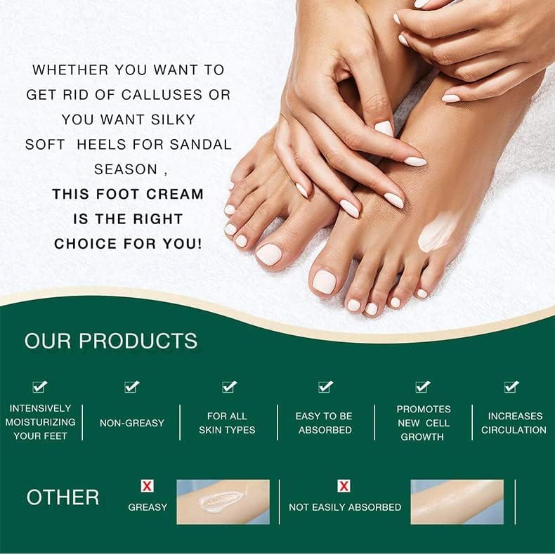Urea Cream 42% - Foot Cream for Dry Cracked Heels, Hands & Elbows with 2% Salicylic Acid