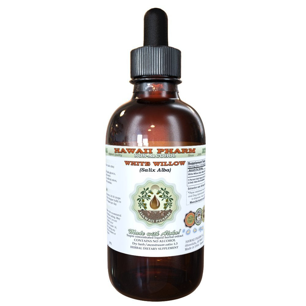 Hawaii Pharm Organic White Willow Liquid Extract - Alcohol-Free Herbal Supplement 2 fl.oz