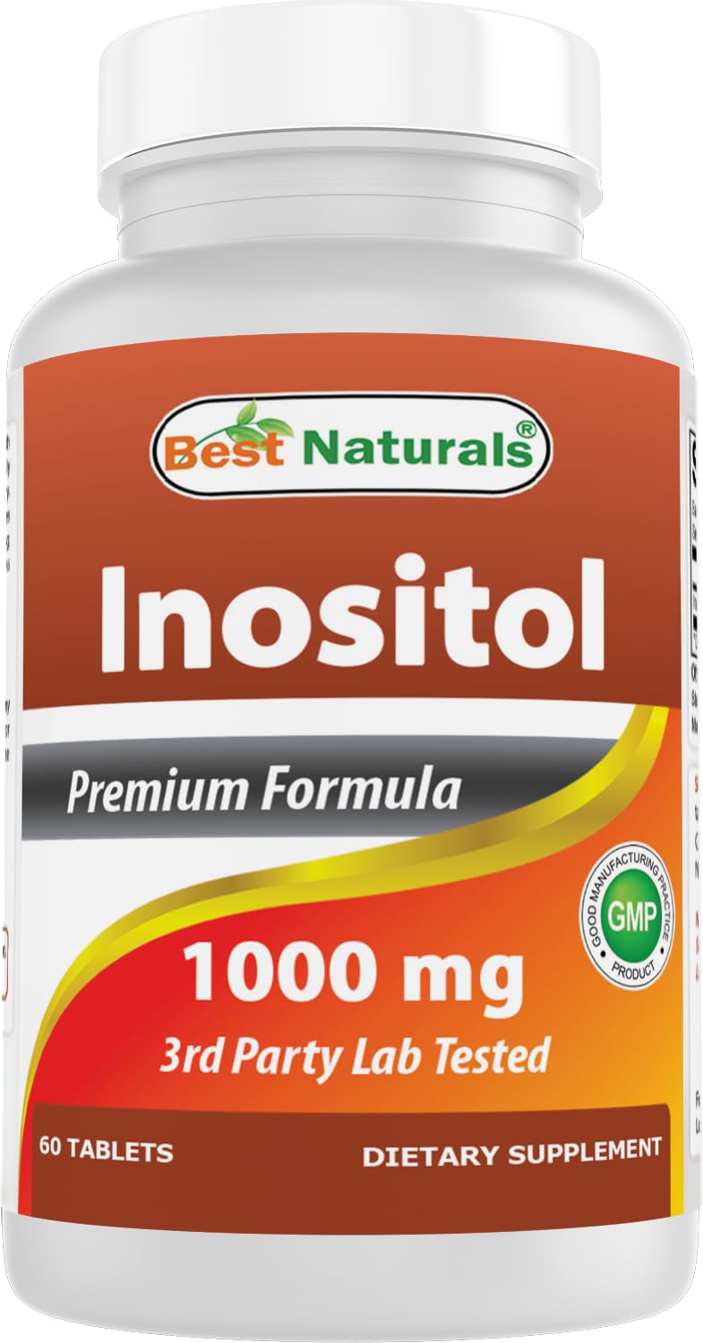 Best Naturals Inositol 1000mg - Mood, Hormone & Cellular Health - 60 Tablets
