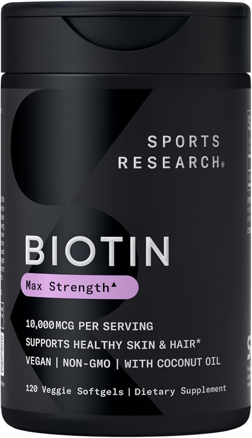 Sports Research Biotin 10,000 mcg: High-Potency Hair, Skin & Nail Support