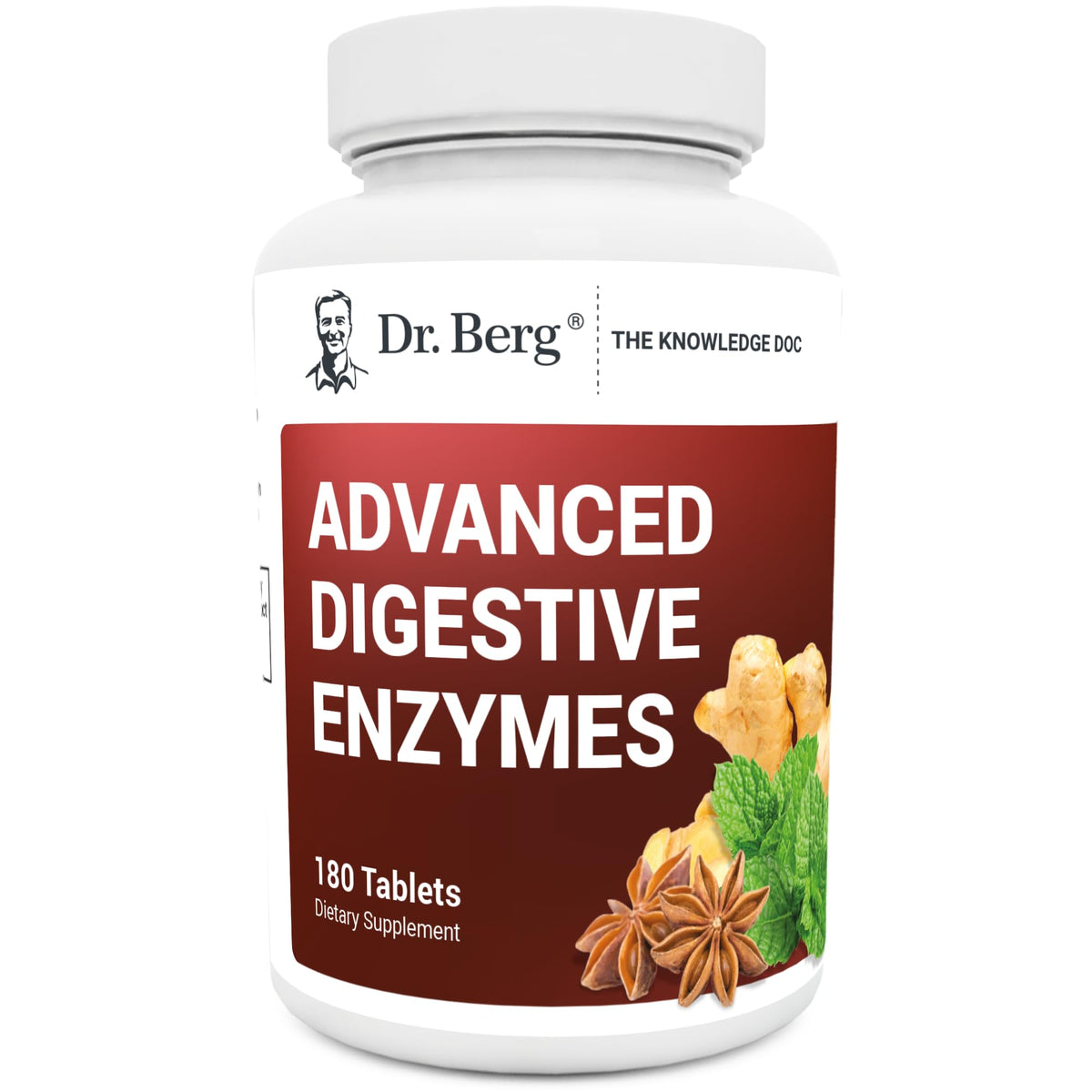 Dr. Berg Advanced Digestive Enzymes with Apple Cider Vinegar - 180 Tablets