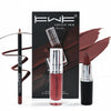 Triple Performance Lip Kit in Warm Dark Brown - Includes Liner, Matte Lipstick and Liquid Gloss - High Hold Formula and Superior Quality for a Sleek Look