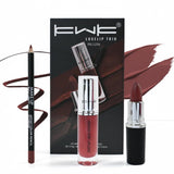 Triple Performance Lip Kit in Warm Dark Brown - Includes Liner, Matte Lipstick and Liquid Gloss - High Hold Formula and Superior Quality for a Sleek Look