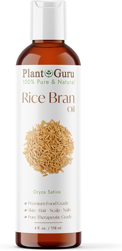 100% Pure Rice Bran Oil - 4 fl. oz. Carrier Oil for Skin & Hair