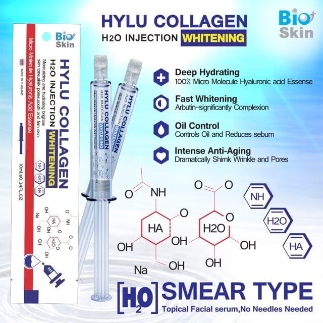 PWP Hylu Collagen Vitamin Serum - Thai Anti-Aging Face Serum with Hyaluronic Acid, Collagen, Niacinamide, Arbutin - Brightening & Hydrating for All Skin Types
