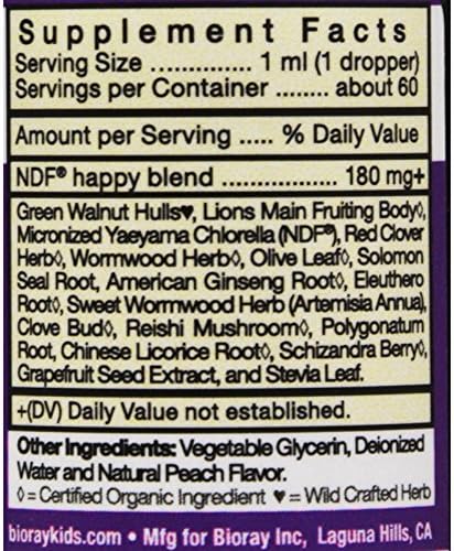 BIORAY Kids NDF Happy - Peach Flavor - Gentle Detox & Support - 2 fl oz