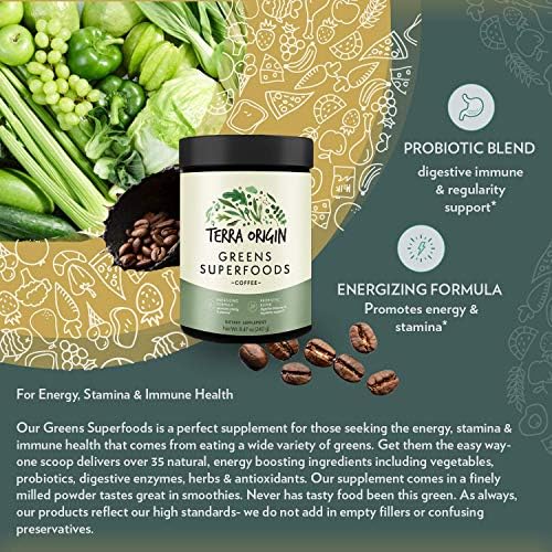 Terra Origin, Greens Superfoods, Coffee, 8.47 oz (240 g)