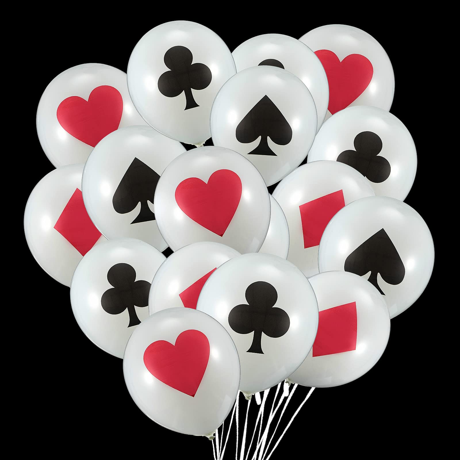 Sumind Casino Poker Theme Party Decorations - 24 Latex Balloons with Playing Cards Design