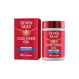 Seven Seas Cod Liver Oil One-A-Day Fish Oil with Vitamins A D & E, 60 Vegan Capsules