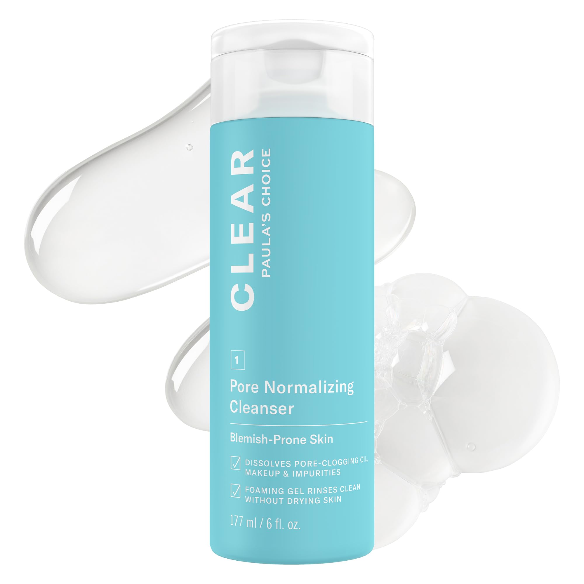 Paula's Choice CLEAR Pore Normalizing Gel Cleanser - 6oz | Facial Cleanser for Acne, Breakouts & Clogged Pores