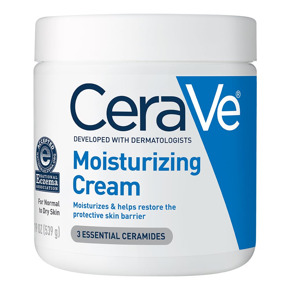CeraVe Moisturizing Cream for Dry Skin - Body & Face with Hyaluronic Acid & Ceramides - Fragrance Free - 19 Oz