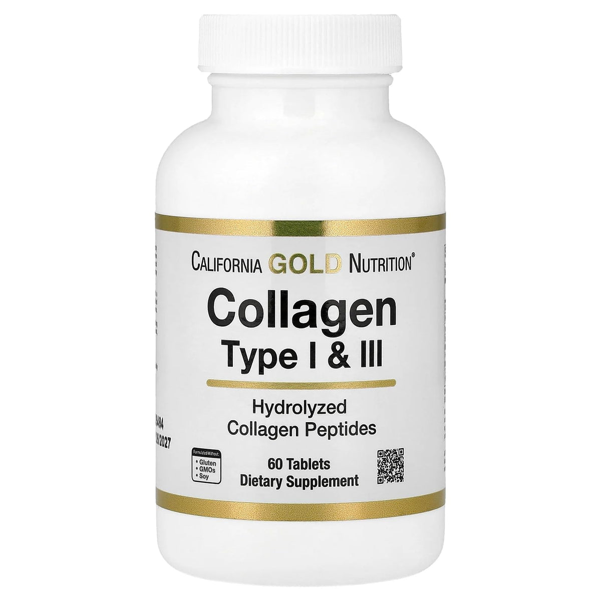 California Gold Nutrition Hydrolyzed Collagen Type I & III, 60 Tablets