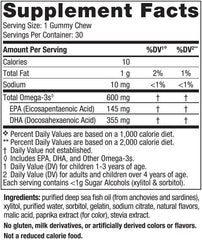 Nordic Naturals Zero Sugar Children’s DHA Gummy Chews, Tropical Punch - 30 Gummy Chews for Kids - 600 mg Total Omega-3s - Brain Development, Learning, Healthy Immunity - Non-GMO - 30 Servings