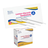 Dynarex Lemon-Glycerin Swabsticks – Pleasant Tasting Cotton Swabs for Dry Mouth Relief, 3 Swabs per Packet, 75 Swabs per Box