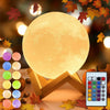 Mydethun 16 Colors Moon Lamp with 148 Modes - LED Night Light with Remote Control & Wood Stand