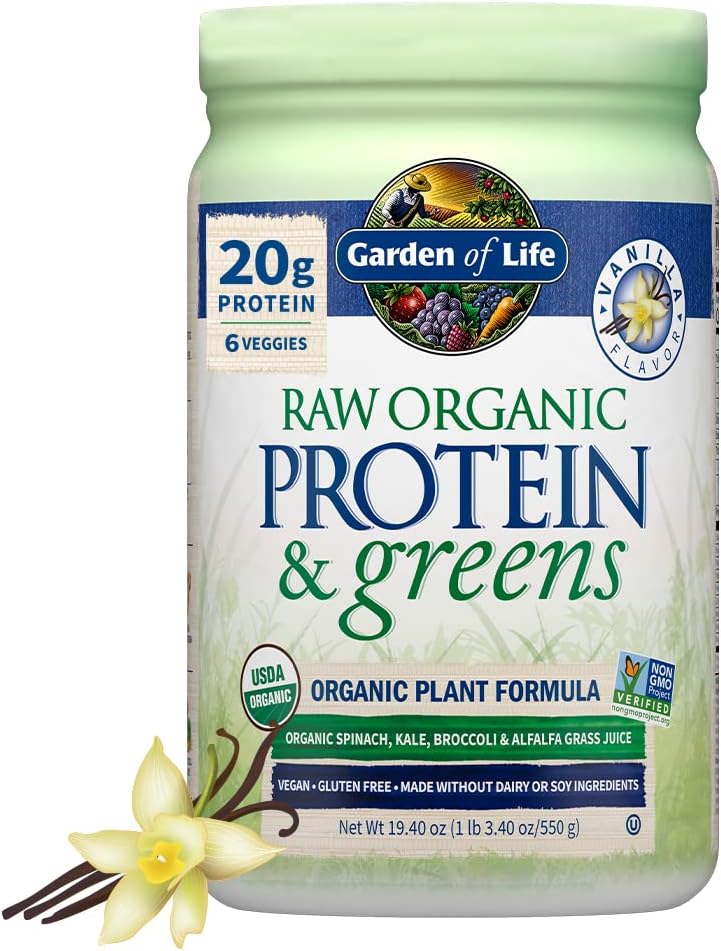 Garden of Life Raw Protein & Greens: 20g Organic Vegan Protein for Muscle & Energy