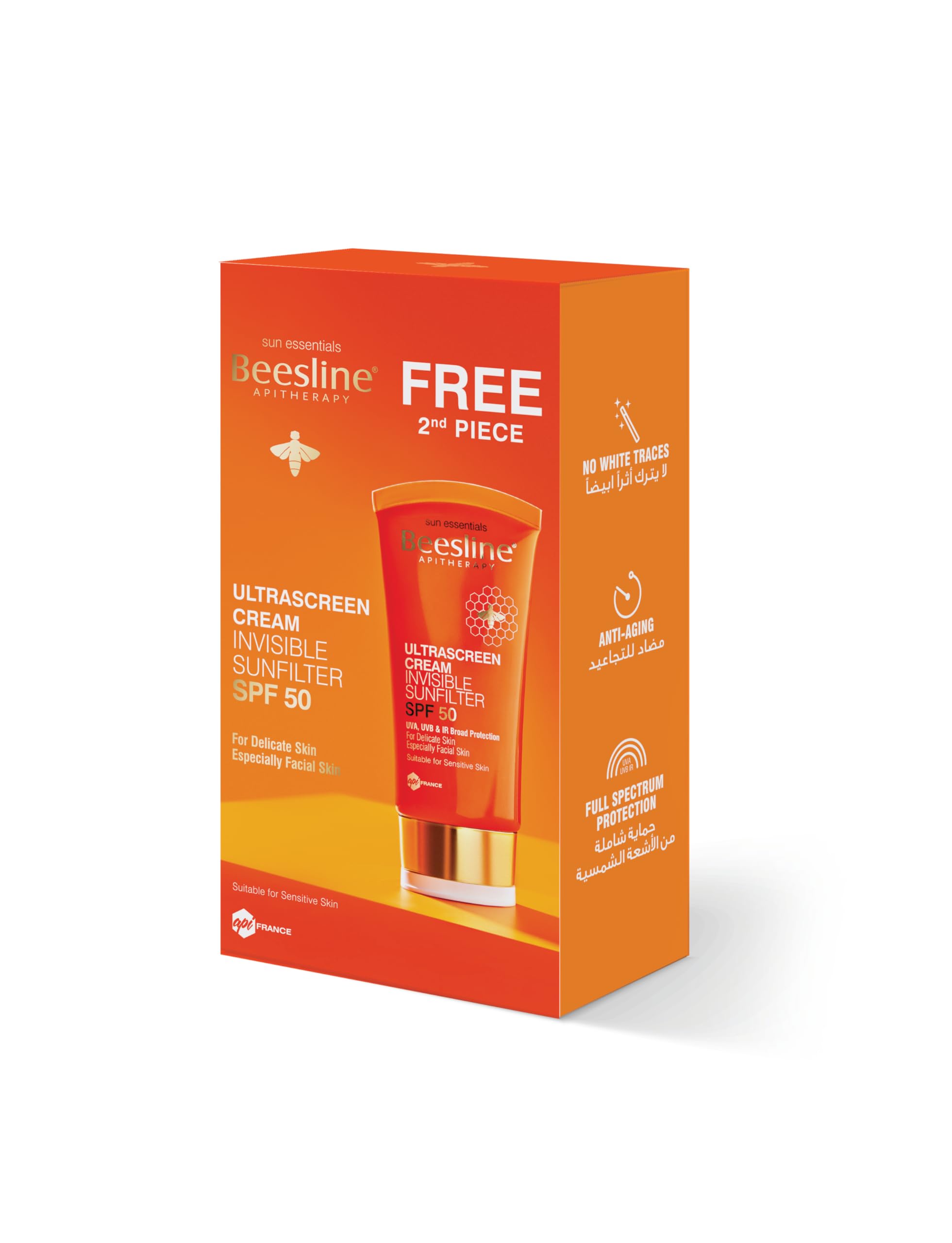 Beesline Ultrascreen Cream Invisible Sunfilter SPF50 - 2x60ML (1+1 Free) - High Protection Sunscreen