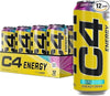 C4 Performance Energy Drinks Cosmic Rainbow 12-Pack - Sugar-Free, 500ml Cans