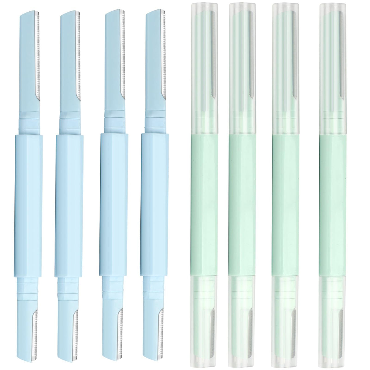 Women Facial Razor for Dermaplaning - Double Head Blades for Hair Removal | 8 Packs Travel-Friendly Razors