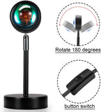 Balkwan Sunset Lamp Projection - Rainbow LED Light with Modern Floor Stand for Living Room and Bedroom Decor