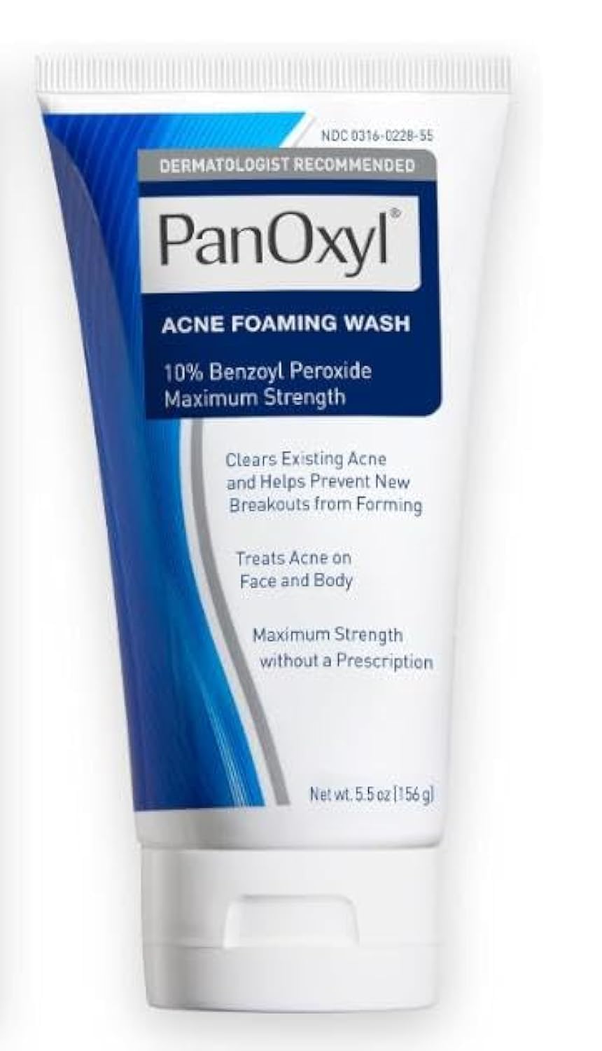 PanOxyl Acne Foaming Wash - 4% Benzoyl Peroxide for Clear Skin - 6oz