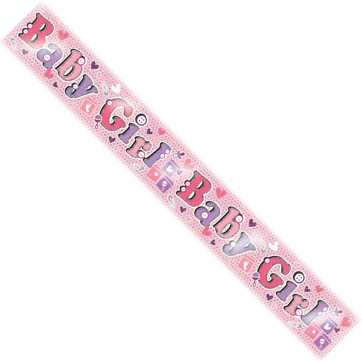 FANCYDRESSCOZ Giant Pink Stork "It's A Girl" Baby Shower Party Banner - Eco-Friendly & Sparkly