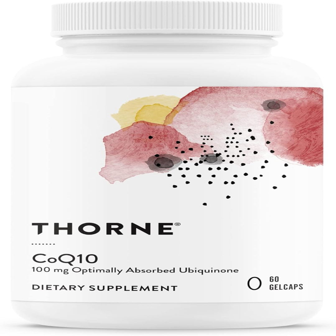 THORNE CoQ10 (Formerly Q-Best 100) - 100mg Optimally Absorbed Ubiquinone - Gluten-Free Dietary Supplement Support for Heart Health & Brain Function - 60 Gelcaps