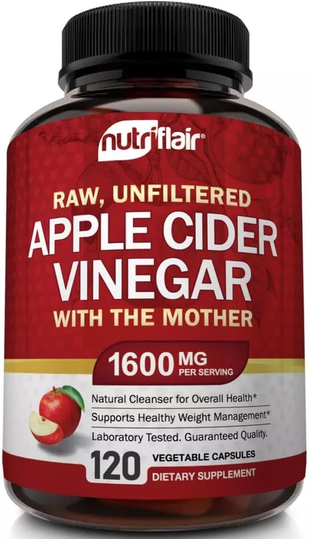 كبسولات الخل Apple cider vinegar لخسارة الوزن والتطهير.