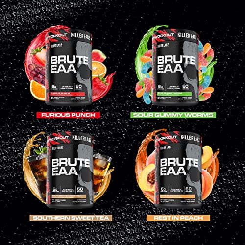 KILLER LABZ Brute EAA with Laxobulk & Epicatechin - 60 Servings (Rest in Peach)